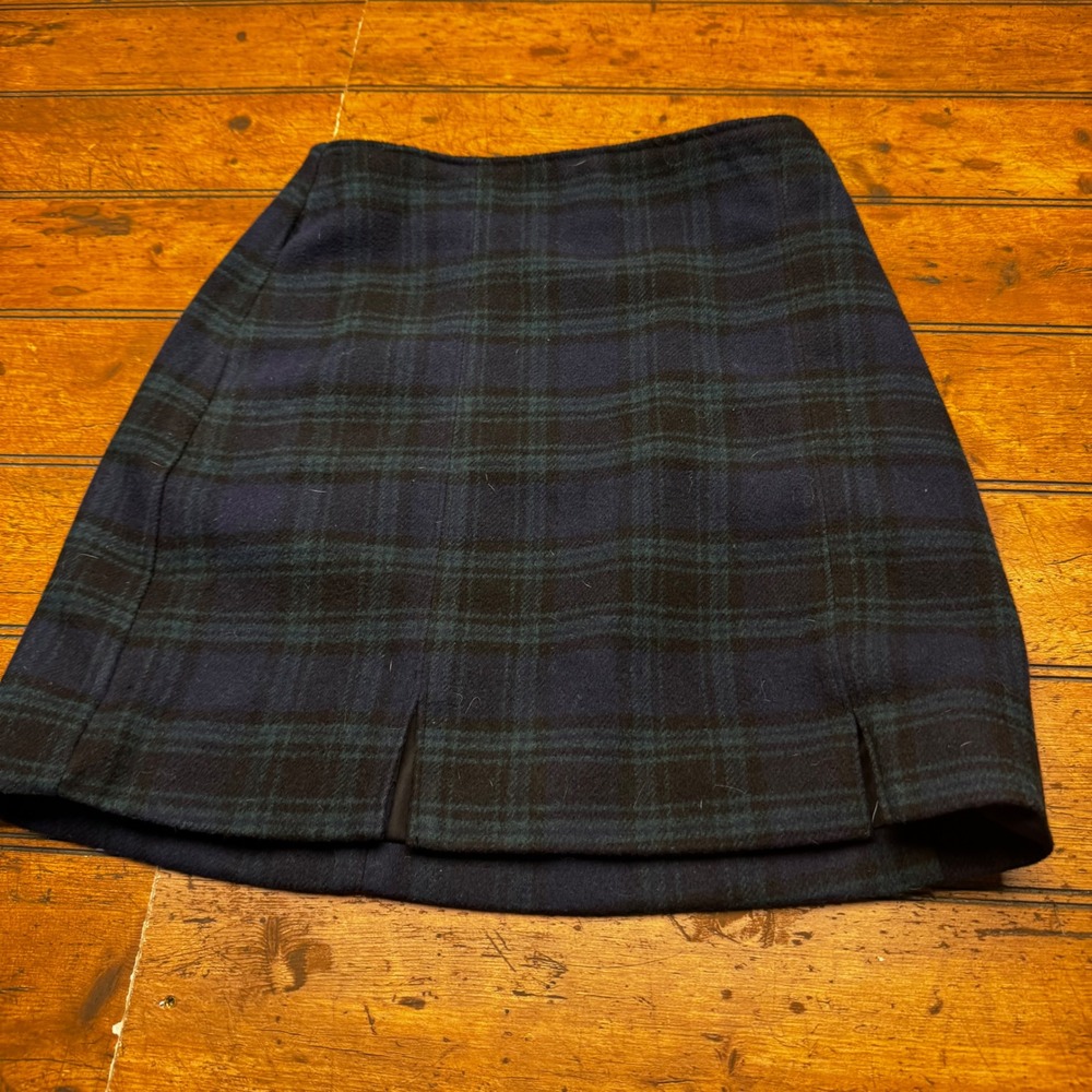 Hollister Ultra High-Rise Plaid Mini Skirt‎ XS Navy Green Black Watch Tartan